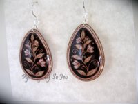 Brown Spring Vines Teardrop Earrings Pysanky Eggshell Jewelry by So Jeo : pysanky pysanka ukrainian easter egg batik art eggshell jewelry pendants earrings drop dangle etched flowers gift women accessories accessory pendant necklace bail crystal finding sterling silver filled sojeo flowers celtic purple white red pink brown green purple orange cream burgundy magenta teal turqoise crows crow blue black so jeo art handmade